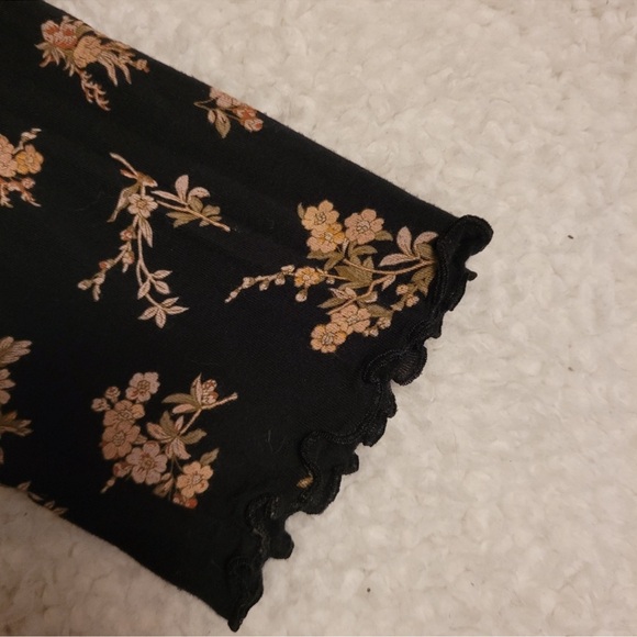 EUC American Eagle Soft & Sexy Floral Black Long-Sleeve Shirt | Women’s Plus XXL - Picture 7 of 10